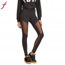 Workout Leggings 2017 Women High Waist Sexy Skinny Leggings Patchwork Mesh Push Up Pants Dry Faster 
