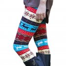 Casual Women Lady Skinny Xmas Deer Print Stretchy Jegging Pants Slim Leggings