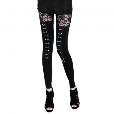 Lisli Women Punk gothic Rock Legging Sexy Lace Splice Vestidos Femininos American Apparel Leggings 2