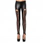 Gothic Black Skinny Lace Up Vinyl Leather Leggings Women Sexy Punk Rock Wetlook Legging For Ladies N