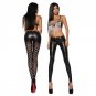 Gothic Black Skinny Lace Up Vinyl Leather Leggings Women Sexy Punk Rock Wetlook Legging For Ladies N