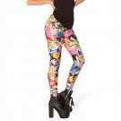 Womens Leggings Punk Rock Harajuku Girls Print Trousers Sexy Shiny Slim Pants Gothic Christmas Legin