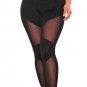 Sexy Women Summer Winter Leggings Slim Fit Elasticized Waist Lightweight Black Sheer Mesh Leggings L