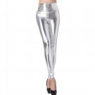 2017 Hot Selling High Waist Gold Silver Sexy Leather Leggings Metallic Punk Gold Silver Jeans Free S