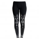Punk Style Black Egyptian Cat Stamp Hippie Fashion Gothic Skinny Casual Pants Leggings