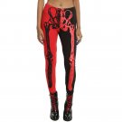 Pencil Pants for Women 2016 Street Style Cool Skeleton Pattern Print Tight Pants Womens Black Red Pa