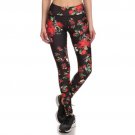 Autumn Winter Women Trouser Pants Rose Print Legging For Women Compression Pantalones Mujer Pants Se