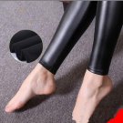 New Autumn Winter Women PU Pants Mid/High Waist Spliced Black Standard/Thick Stirrup Leggings Trouse
