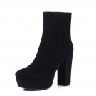 shoes 2017 new arrival women ankle boots side zipper fashion square toe platform square heels riding