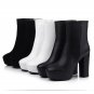 shoes 2017 new arrival women ankle boots side zipper fashion square toe platform square heels riding