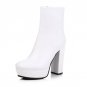 shoes 2017 new arrival women ankle boots side zipper fashion square toe platform square heels riding