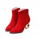 ankle boots strange style office lady popular grind arenaceous comfortable after the zipper pointed 