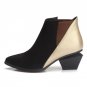 shoes 2017 women ankle boots elastic band black round toe strange heels comfortable short plush fash