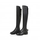 shoes 2017 winter new arrival women warm short plush over the knee boots modern buckles square heels