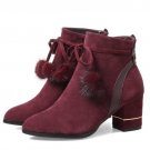 ankle boots good quality cowsuede shoes woman cross tie decoration side zipper pointed toe booties h