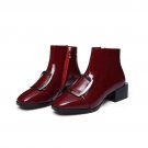 ankle boots 2017 square toe and heels zipper new arrival women fashion knight boots buckle equestria
