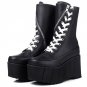 shoes 2017 women mid calf boots fashion riding creasing comfortable wedges modern round toe side zip