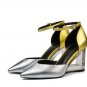 fashion sandals summer high heels woman new 2017 shallow shoes pumps pointed toe wedges ladies party