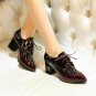 new spring autumn fashion trend dress style patent leather wearproof women shoes thick heels skid re
