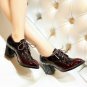 new spring autumn fashion trend dress style patent leather wearproof women shoes thick heels skid re