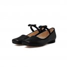 women ballet shoes elastic band solid black convenient soft low heel spring lady square toe wear-res