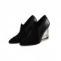 genuine leather pumps hollow Plexiglass heel woman pointed toe party pumps high heels ladies wedges 