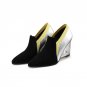 genuine leather pumps hollow Plexiglass heel woman pointed toe party pumps high heels ladies wedges 