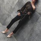 women pumps plus size genuine leather career slip-on pointed toe soft spring lady wear-resisting wom