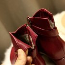 Women Genuine Leather Side Zipper Ankle Boots Comfortable Square Heel Fashion Pointed Toe Winter Sho