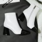 Women Genuine Leather Mixed Colors  Comfortable T  Heel Ankle Boots Fashion Side Zipper Winter Shoes