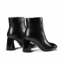 Women Genuine Leather Mixed Colors  Comfortable T  Heel Ankle Boots Fashion Side Zipper Winter Shoes