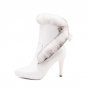 Charming Lace Fur Ankle Boots Sexy Pointed Toe Thin High Heels Ladies Shoes Woman Natural Leather Wi