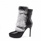 Buckle Strap Ankle Boots New Arrival Luxury Fur Winter Boots Genuine Leather Ladies Shoes Woman Supe