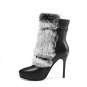 Buckle Strap Ankle Boots New Arrival Luxury Fur Winter Boots Genuine Leather Ladies Shoes Woman Supe