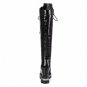 Neutral Cross Tied Over Knee Boots High Quality Microfiber Embossed Winter Boots For Women Shoes Zip