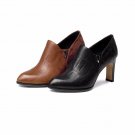 Embossed Cow Leather Pumps High Spike Heel Women\'s Shoes 2018 New Arrival Zipper Ladies Pumps Point