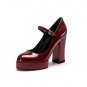 Natural Leather Mary Janes Pumps On The Platform Buckle Strap Women Shoes Super High Square Heel Fem
