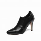 Genuine Leather Office Ladies Shoes High Heels Side Zip Pointed toe Women Pumps High Quality Autumn 