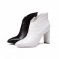 Elegant Ladies Ankle Boots Easy Walking Square High Heels Female Shoes Woman Genuine Leather Pointed