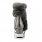 Genuine Leather Rabbit Fur Shoes Woman Ankle Boots Zipper Wedges Winter Boots Pointed toe Platform F