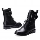 fashion Apring autumn women boots round toe genuine leather boots square heel cow leather ankle boot