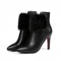 Pointed toe thin heels shoes ankle boots for women fashion elegant party boots zip solid mink fur sp