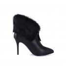 New boots female genuine leather boots top quality autumn winter thin heels shoes woman ankle boots 