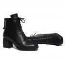 Genuine leather boots woman fashion contracted high heels shoes spring autumn ankle boots solid big 