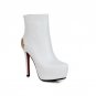 Fashion autumn stiletto high heels shoes round toe platform ankle boots high quality PU soft leathe