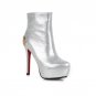 Fashion autumn stiletto high heels shoes round toe platform ankle boots high quality PU soft leathe