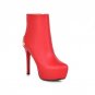 Fashion autumn stiletto high heels shoes round toe platform ankle boots high quality PU soft leathe