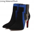 Top quality womens boots in autumn winter high heels shoes genuine leather boots pointed toe zip ank