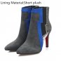 Top quality womens boots in autumn winter high heels shoes genuine leather boots pointed toe zip ank