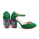 Two colors women sandals high heels shoes buckle shallow rhinestone party shoes fashion popular genu